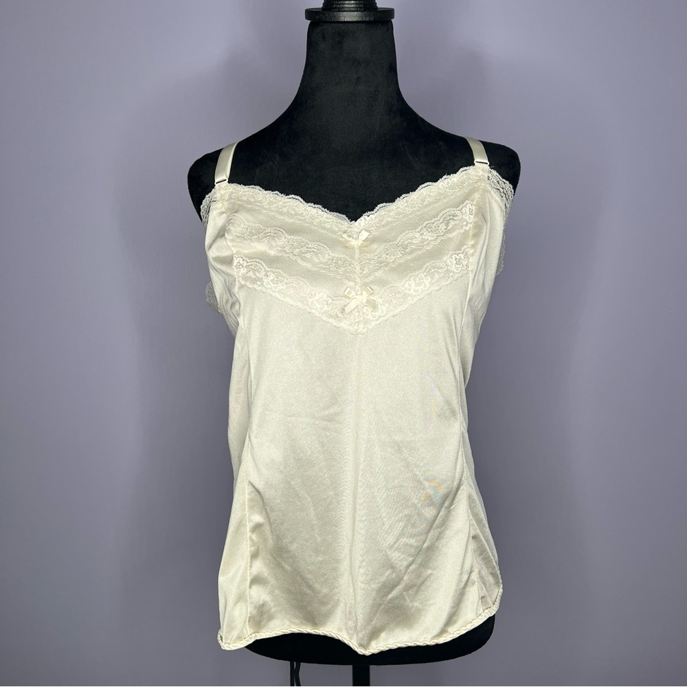 Cream/Beige Coquette Lace Slip Top